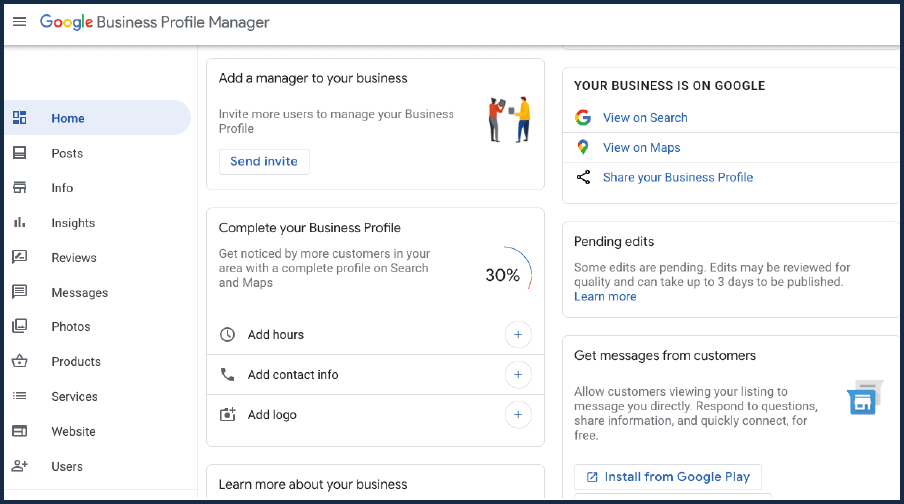 How to setup google my business page